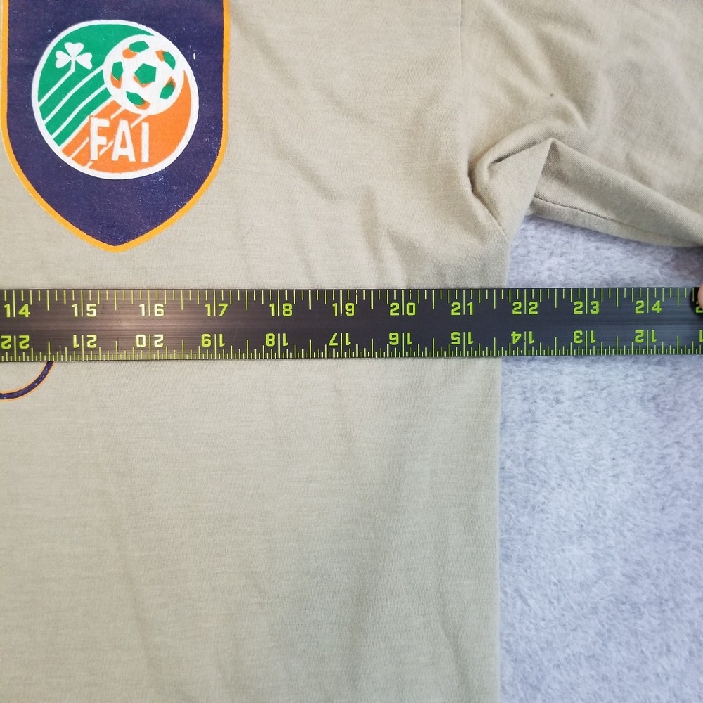 Vintage Umbro Shirt Mens Large Beige Ireland FAI Opel Soccer Football Tee 90s - Picture 8 of 10